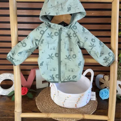 🌿🦁 Veste bébé jungle – 3 mois 🌿🦁